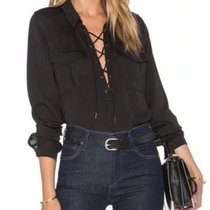L'academie Los Angeles- Long Sleeve Black Blouse (XS)
